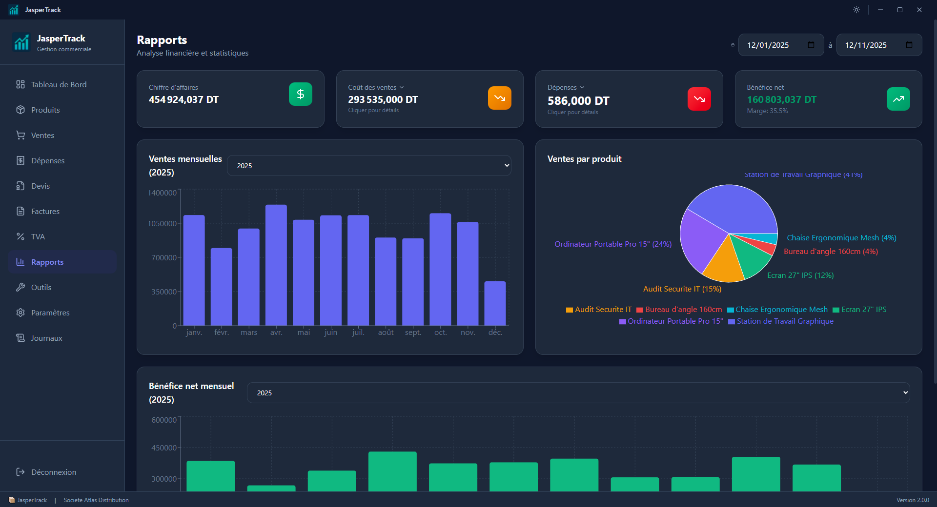 JasperTrack v2 – Gestion commerciale et caisse